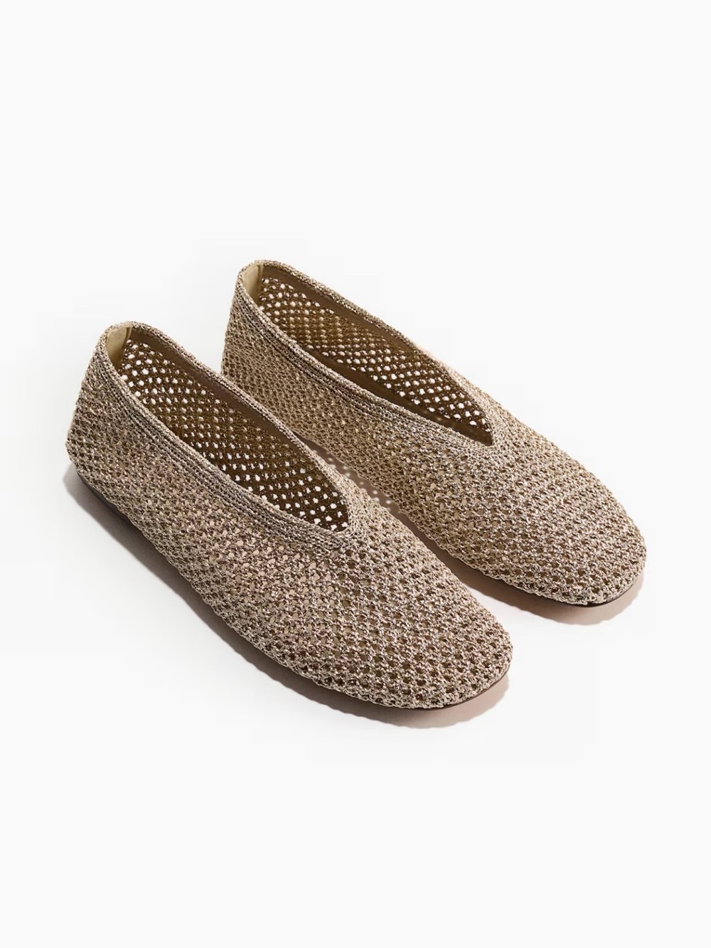 H&M Woven Metallic Ballet Flat - Gold - Picture 2 of 3